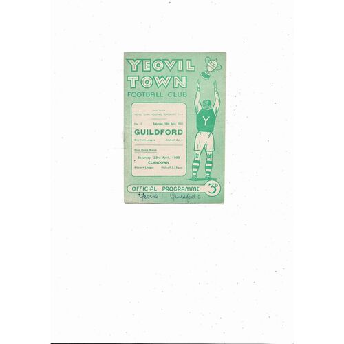1954/55 Yeovil Town v Guildford Southern League Football Programme