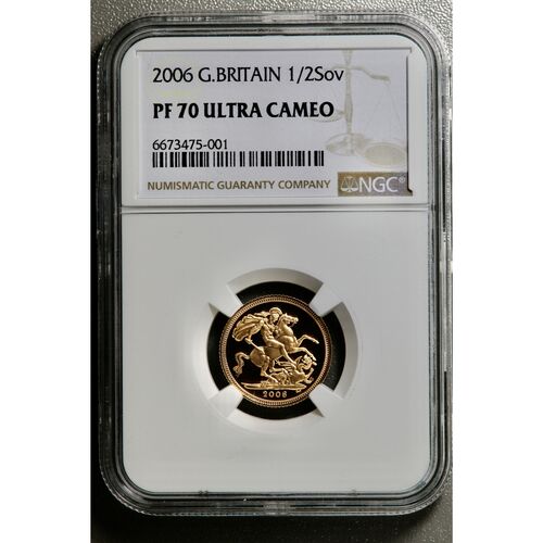 2006 Queen Elizabeth 11 gold proof half sovereign