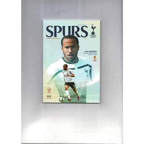Tottenham Hotspur v AEL Limassol Europa League Football Programme 2014/15