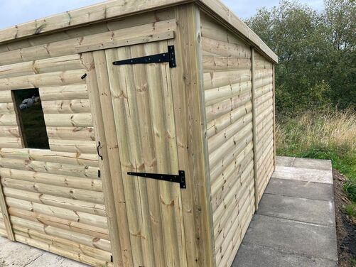 #P006 16x10 Pent Shed with Open Area