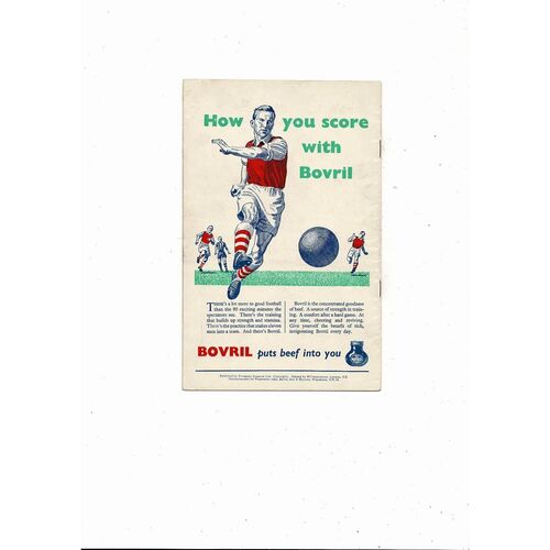 1956 England v Yugoslavia Football Programme