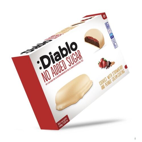 Diablo Diabetic No Added Sugar Strawberry & Peanut Cream Coating 100g