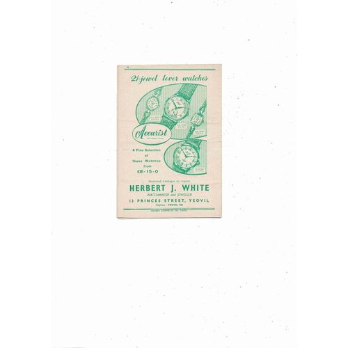 1956/57 Yeovil Town v Gloucester Southern League Football Programme