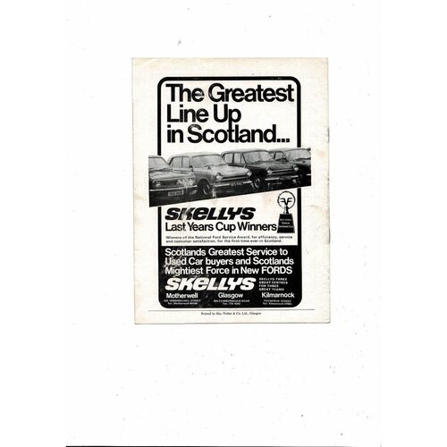 1969/70 St Johnstone v Motherwell Scottish League Cup Semi Final Football Programme