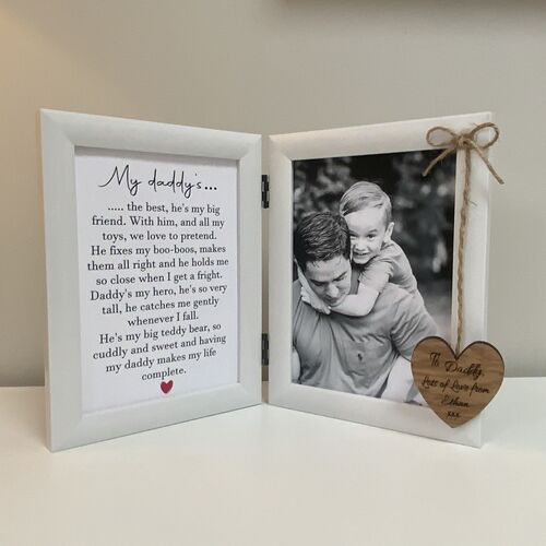 Celebrate Dad: Custom Photo Frame with Heartfelt Poem Copy