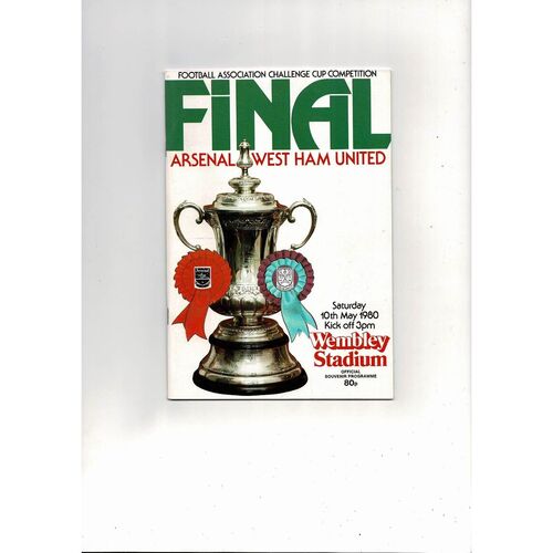 1980 Arsenal v West Ham United FA Cup Final Football Programme
