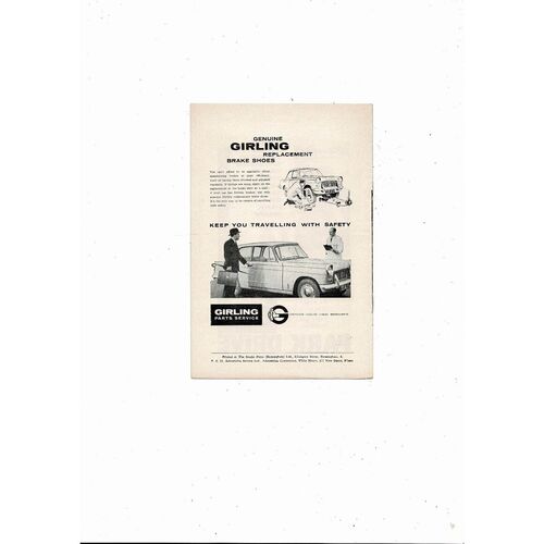 1961/62 Birmingham City v Manchester United Football Programme