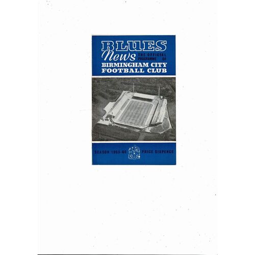1965/66 Birmingham City v Carlisle United Football Programme
