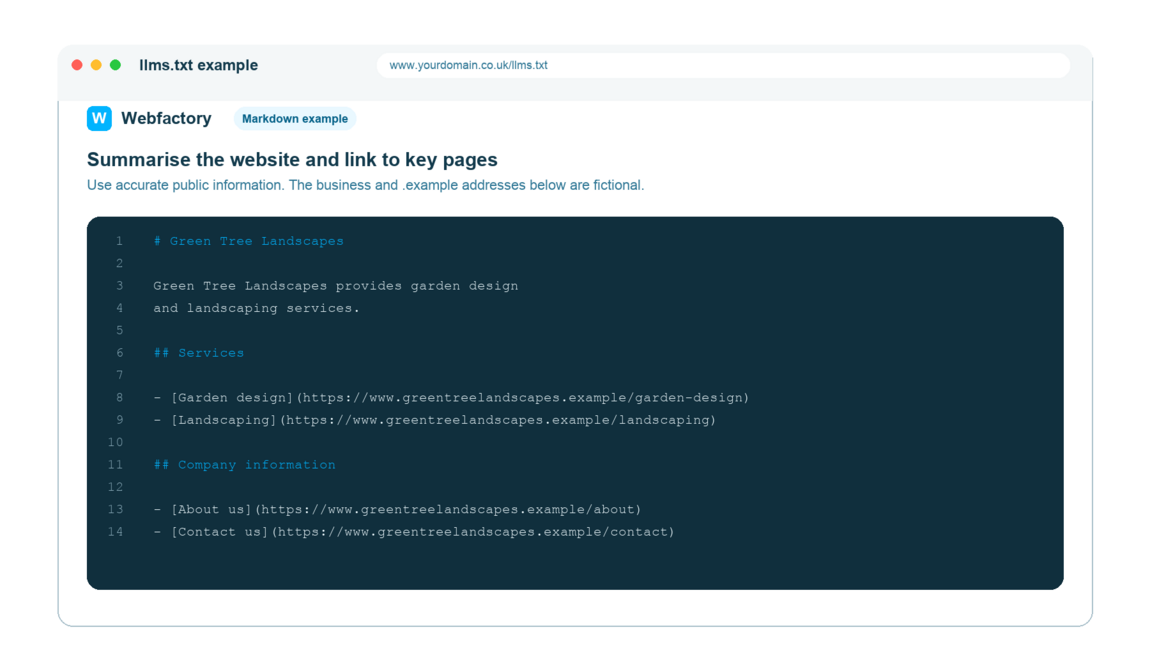 How to update your llms.txt file | Webfactory Support | Webfactory