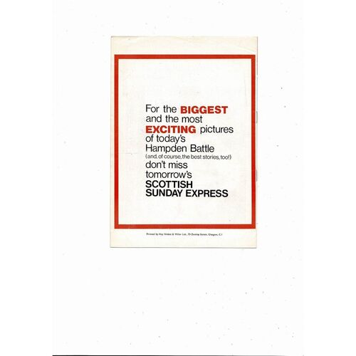 1970 Scotland v England Home Internatonal Championship Football Programme