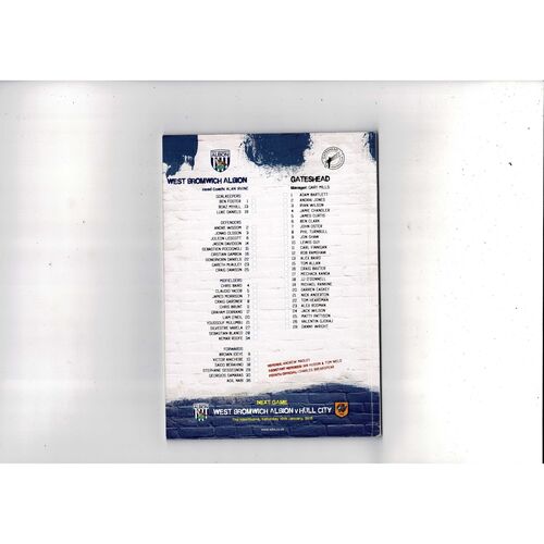 West Bromwich Albion v Gateshead FA Cup Football Progarmme + Press Report