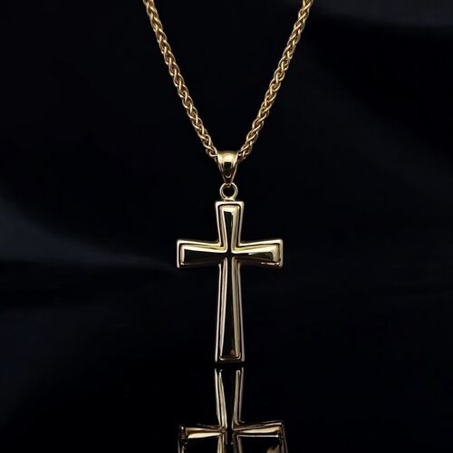 9ct gold formed cross necklace