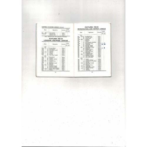 Tottenham Hotspur Football Handbook 1953/54