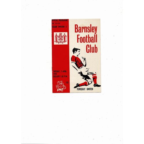 1969/70 Barnsley v Torquay United Football Programme