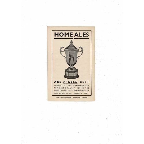 1959/60 Notts County v Walsall Football Programme