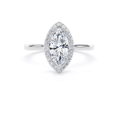 Marquise halo with polished shoulders
