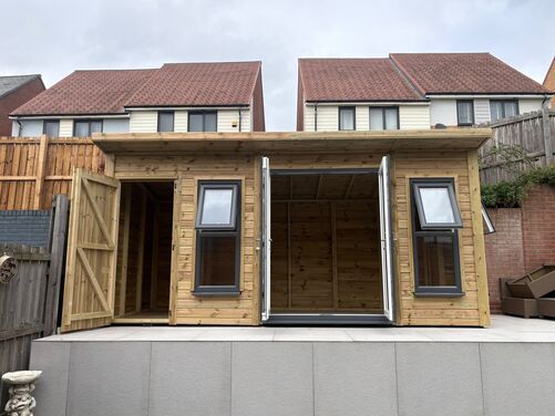16x7 Pent Summer House Combi