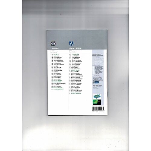 Chelsea v Levski Sofia Champions League Football Programme + Ticket 2006/07