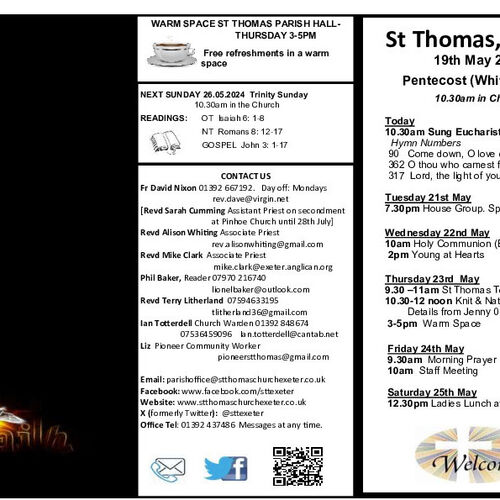 Pew Sheet | The Parish of St Thomas, Exeter