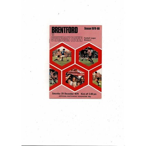 1979/80 Brentford v Swindon Town Football Programme