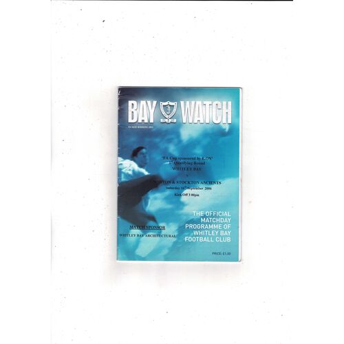 Whitley Bay v  Norton & Stockton Ancients FA Cup Football Programme 2006/07