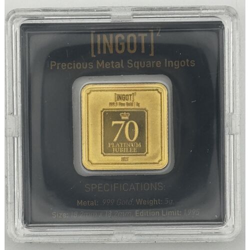 2022 Platinum jubilee 5g gold square ingot