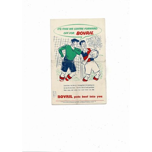 1955 England v Ireland Football Programme