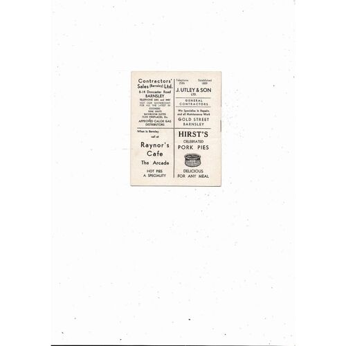 1967/68 Barnsley v Chesterfield Football Programme