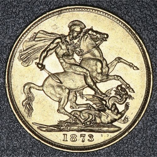 Queen Victoria 1873 full gold sovereign