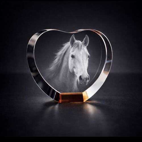 The Super Large 3D Tiree Colour heart Crystal