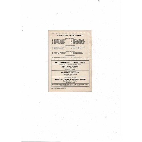 1966/67 Arsenal v Leicester City Football Programme + Islington v Possil Park