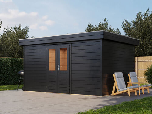 4.2mtr x 3.0mtr 44mm walled Flat Roof Cabin