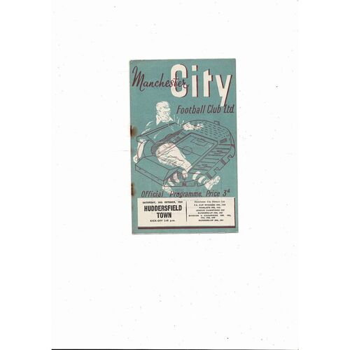 1954/55 Manchester City v Huddersfield Town Football Programme