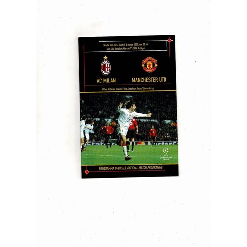AC Milan v Manchester United Champions League Football Programme 2004/05