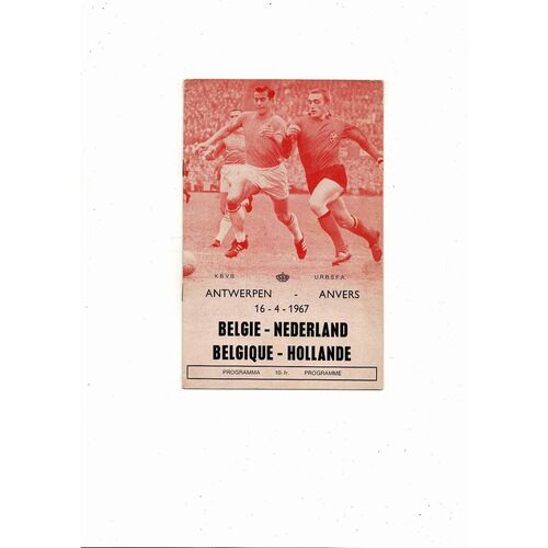 1967 Belgium v Netherlands International Friendly Football Programme