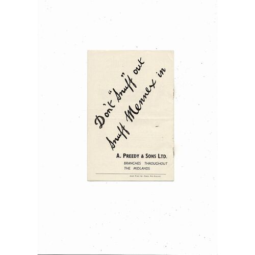 1957/58 West Bromwhich Albion v Portsmouth Football Programme