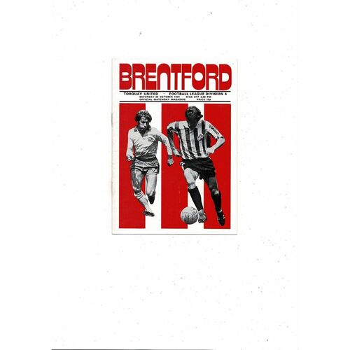 1974/75 Brentford v Torquay United Football Programme