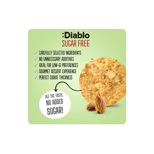 Diablo Diabetic No Added Sugar Almond Cookies 145g
