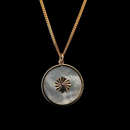 Luna sky pendant with gold flower inset