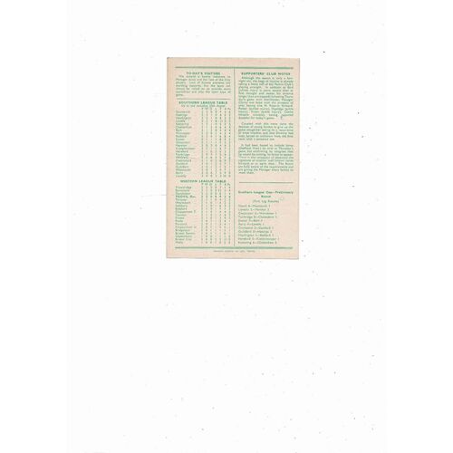 Yeovil Town v Wells City Western League Football Programme 1956/57
