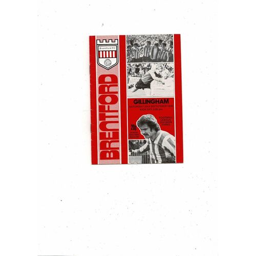 1978/79 Brentford v Gillingham Football Programme