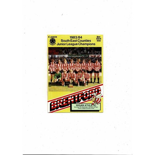 1984/85 Brentford v Wigan Athletic Football Programme
