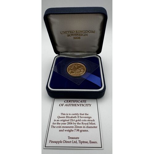 Mint sealed 2006 full gold sovereign