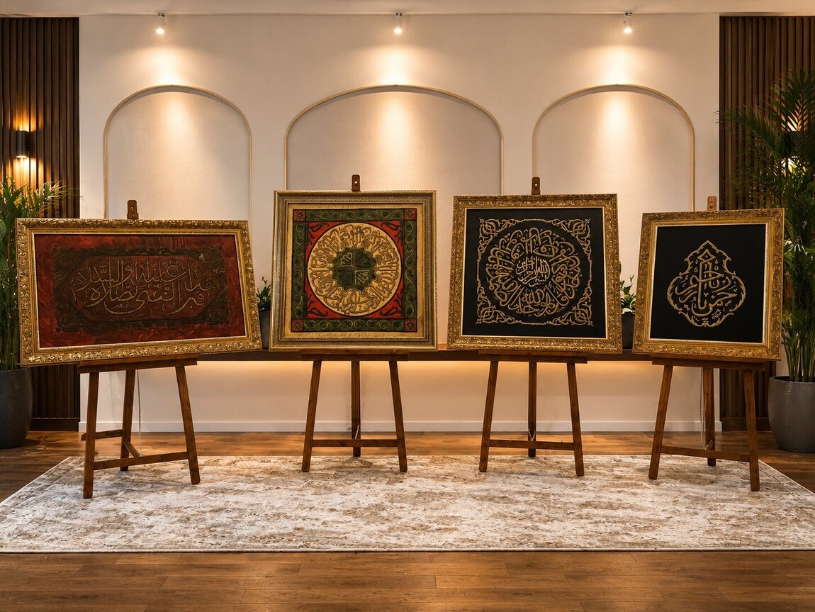 Exhibitions &amp; Private Events | Kiswah Collection | Kaaba Kiswah panels London | Islamic heritage displays Birmingham | Faith-inspired gifts Manchester