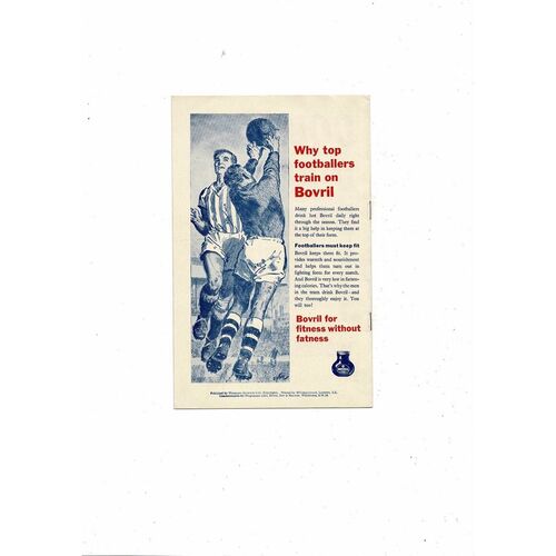 1961 England v Northern Ireland Football Programme