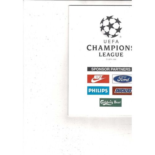 Spartak Moscow v FC Barcelona UEFA Champions League Football Programme 1993/94