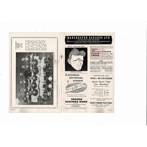 1957/58 Manchester United v Luton Town Football Programme