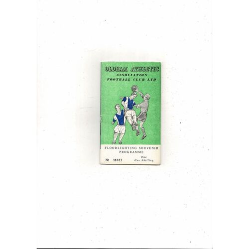 Oldham Athletic v Burnley Friendly Football Programme 1961/62
