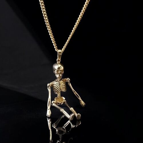 9ct gold skeleton pendant