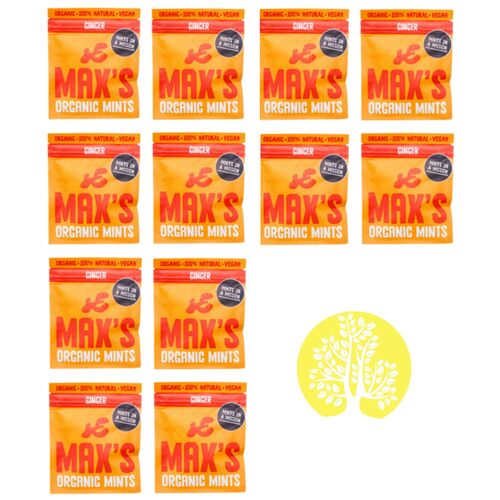 Max's Mints Organic Ginger Case of 12 x 17g